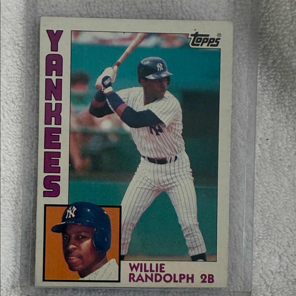 Topps Yankees Baseball Card with Blue and White Uniform